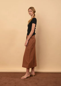 Leila Skirt-Terracotta Check