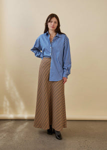 Maryse Shirt-Blue Citron Stripe