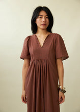 Load image into Gallery viewer, Mazzy Dress-Fig &amp; Cinnamon Stripe