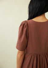 Load image into Gallery viewer, Mazzy Dress-Fig &amp; Cinnamon Stripe