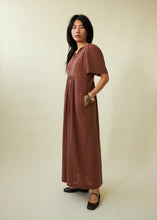 Load image into Gallery viewer, Mazzy Dress-Fig &amp; Cinnamon Stripe