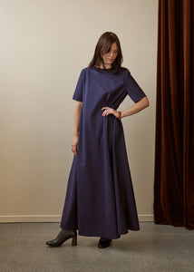 Tempo Dress- Oxford Plum Stripe