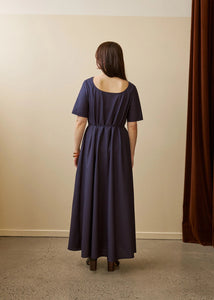 Tempo Dress- Oxford Plum Stripe