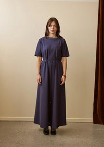 Tempo Dress- Oxford Plum Stripe