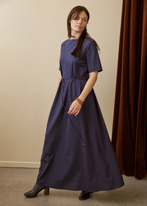Tempo Dress- Oxford Plum Stripe