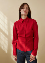 Load image into Gallery viewer, Ursula Shirt-Scarlet (100% Wool Crepe)