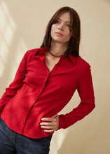 Load image into Gallery viewer, Ursula Shirt-Scarlet (100% Wool Crepe)