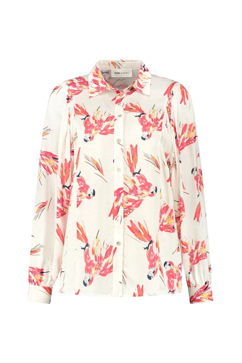 Pom Blouse-Parrots Ecru – Truly Boutique Gisborne