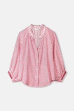 Load image into Gallery viewer, Blouse-Seersucker Red White