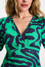 Load image into Gallery viewer, Dress-Poplin Waves Green