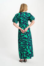 Load image into Gallery viewer, Dress-Poplin Waves Green