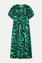Load image into Gallery viewer, Dress-Poplin Waves Green
