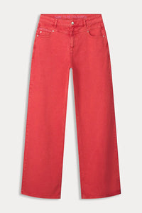 Jeans-Wide Leg,Baked Red