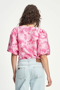Top-Floral Jacquard Raspberry