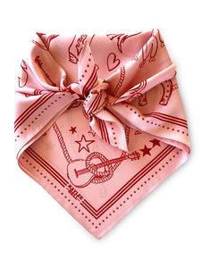 The DH x Kaylee Bell Cowboy Up Pink Petite Silk Scarf