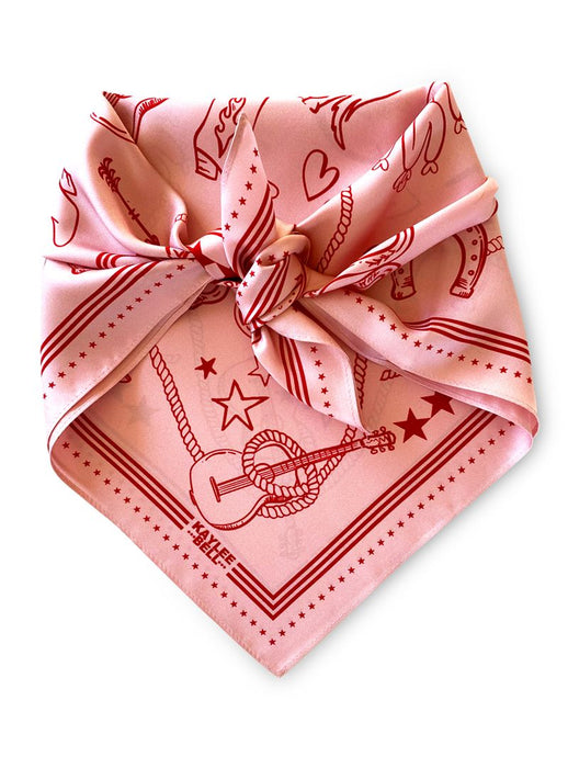 The DH x Kaylee Bell Cowboy Up Pink Petite Silk Scarf