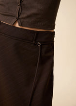 Load image into Gallery viewer, Ramona Skirt/100% Wool Suiting-Chocolate Pinstripe