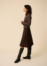 Load image into Gallery viewer, Ramona Skirt/100% Wool Suiting-Chocolate Pinstripe