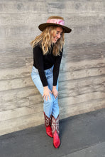 Load image into Gallery viewer, The DH x Kaylee Bell Cowboy Up Pink Petite Silk Scarf