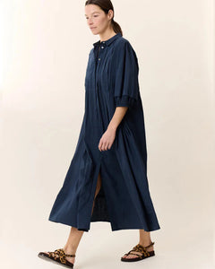 Roca Pleated Dress-Black Iris