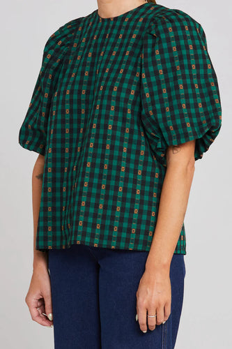 Lucie Top-Petal Plaid