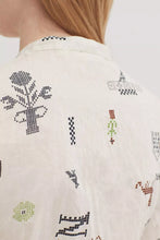 Load image into Gallery viewer, Cross Stitch Print Basic Shirt-Ecru
