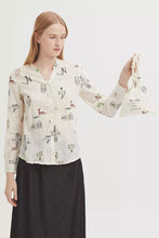 Load image into Gallery viewer, Cross Stitch Print Basic Shirt-Ecru