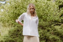 Load image into Gallery viewer, Classic oversize shirt with Polka dots-White with Peach Polka Dots