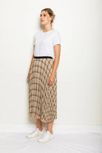 Load image into Gallery viewer, Kristy Check Pleat Skirt-Iced Coffee Check
