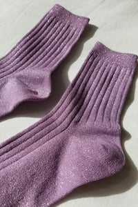 Her Socks-Lurex Lilac Glitter