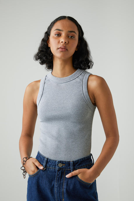 Jonesy Singlet-Grey Marle