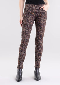 Lilah Leopard Jeans-Chocolate