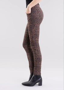 Lilah Leopard Jeans-Chocolate