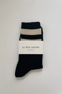 Her Varsity Socks-Black