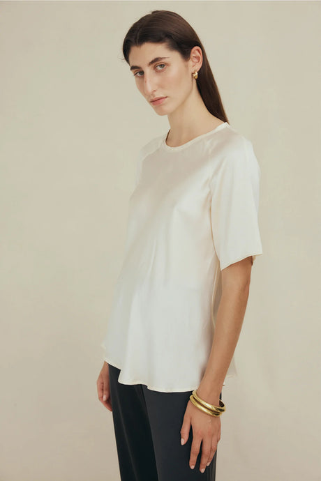 Norton Tee-Ivory 100% Silk