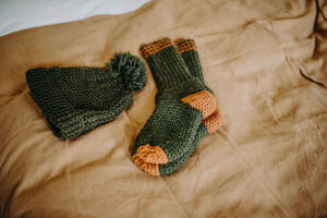 Mi Casa Home Socks- Olive/Amber