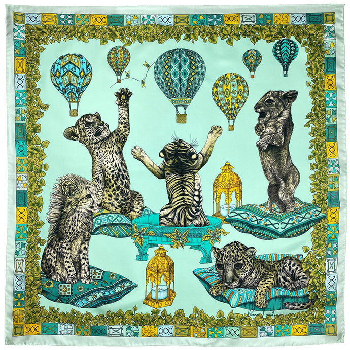 The Cats Empire Silk Scarf-Green