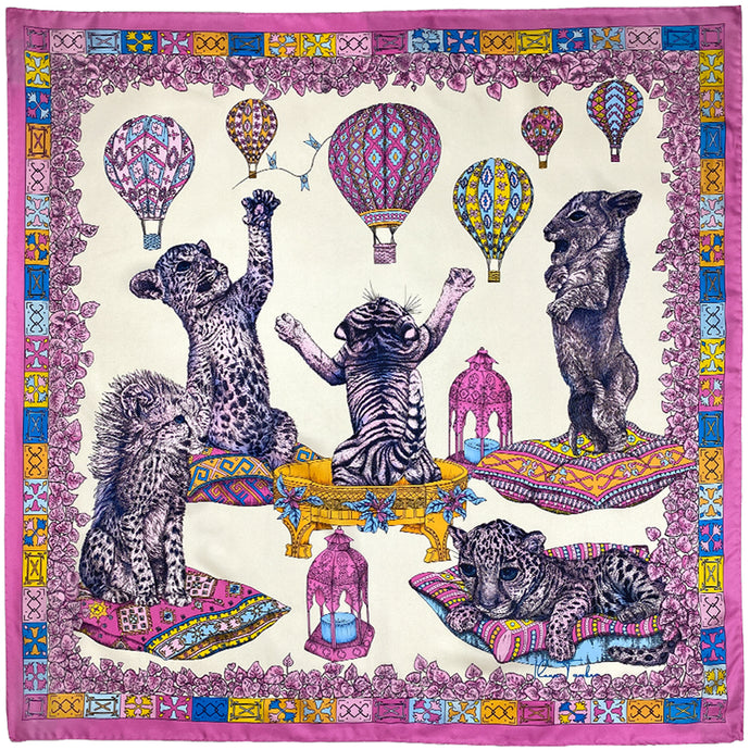 The Cats Empire Silk Scarf-Pink