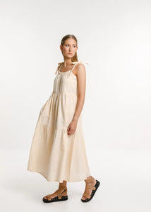 Tie Up Ziggy Dress-French Vanilla