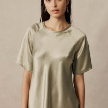 Load image into Gallery viewer, Norton Tee-Sage 100% Sand Washed Silk