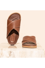 Load image into Gallery viewer, La Sponda Slide-Brown Vintage Leather