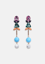Load image into Gallery viewer, Bowo Earrings-Multicolour Rhinestone Encrusted &amp; Beaded E/R