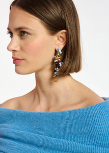 Cortuni Earrings-Long Multicolour Rhinestone Earrings