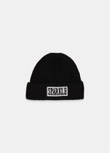 Load image into Gallery viewer, Knitted Beanie Black-Beads details