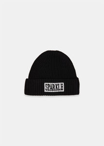 Knitted Beanie Black-Beads details